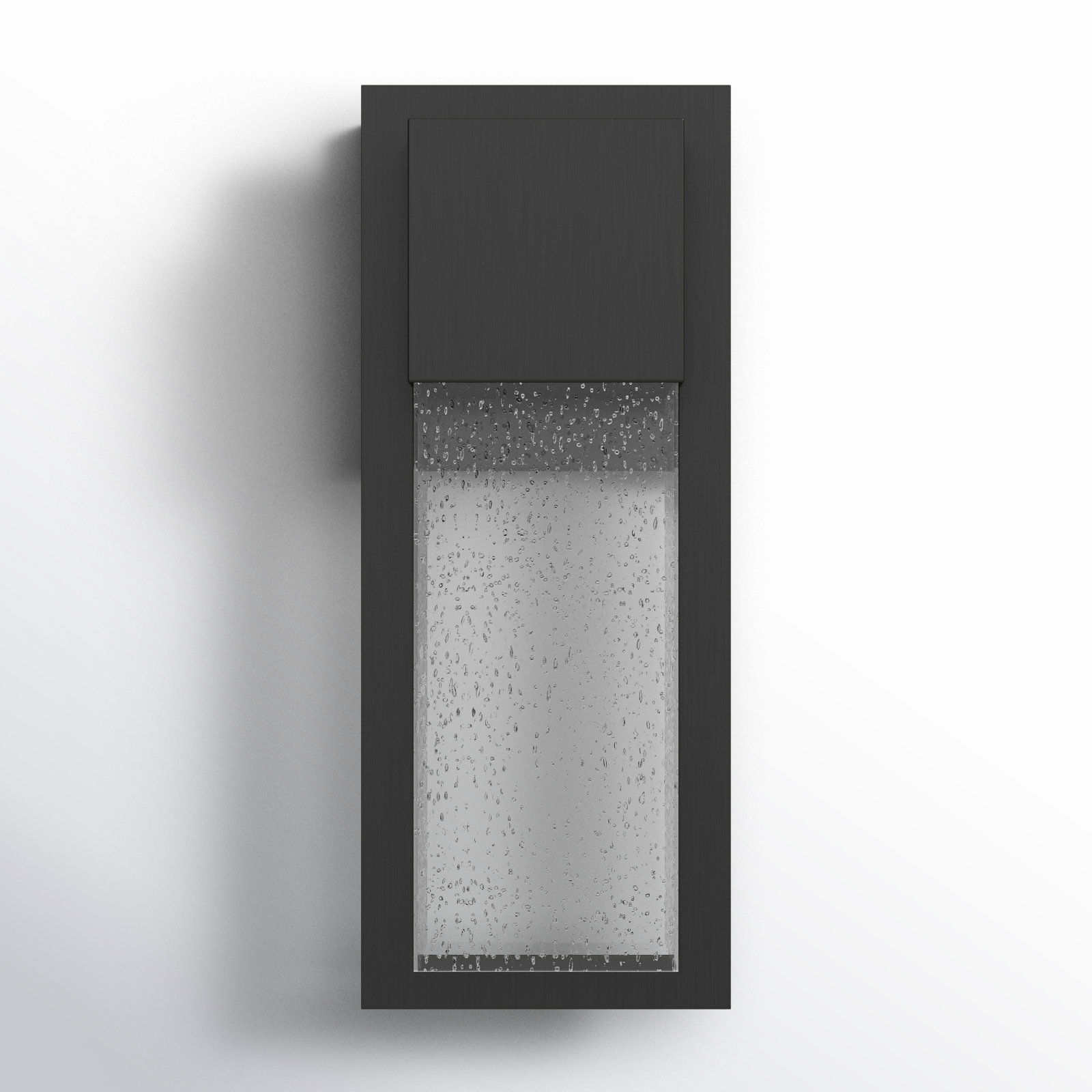 Kimora Glass Outdoor Wall Lantern, Black, 20" H x 8" W x 5.7" D