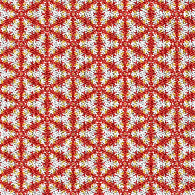 Tapis de zone orange à motif, Carré 4 pi