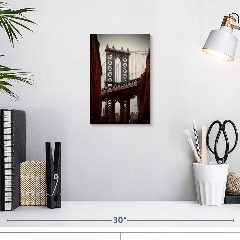 Lilie Brooklyn Bridge In Blue, 12" H x 8" W