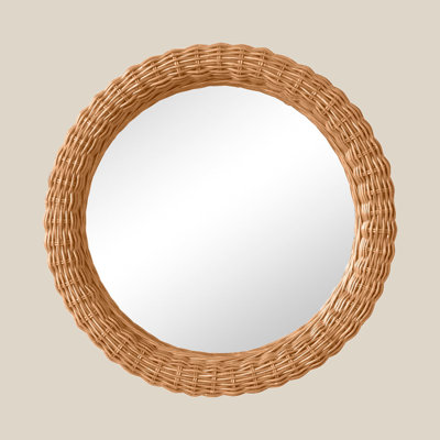 Kingston Round Rattan Framed Wall Mirror