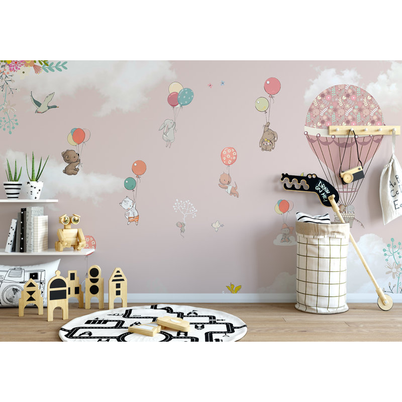 Adhésif mural ballon en dessin animé, l 112 po x L 75 po
