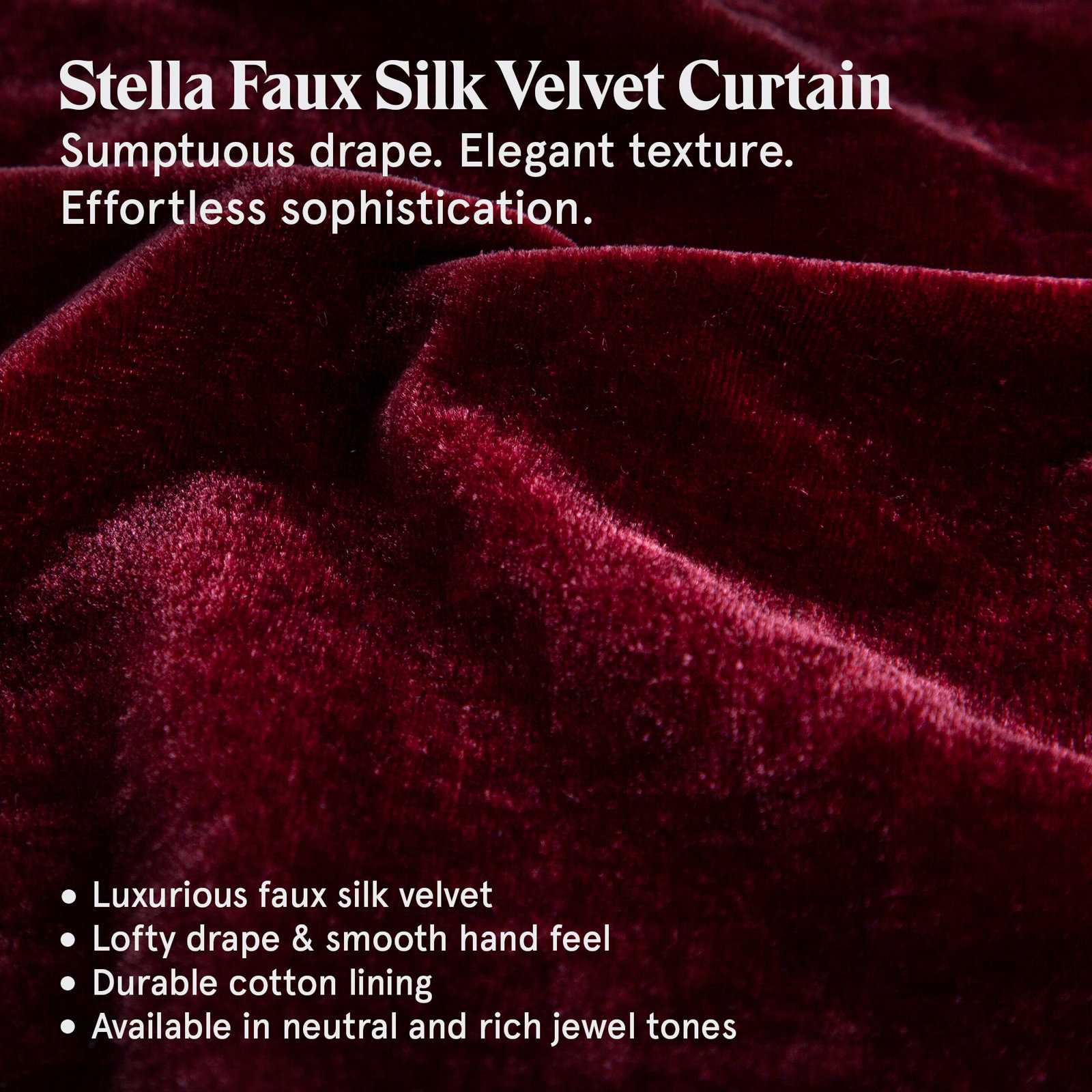 Stella Faux Silk Velvet Classic Chic Modern Rustic Ruffled Euro Sham, Garnet Red