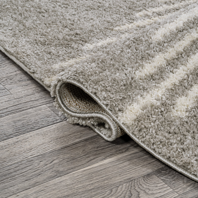 Tapis gris / ivoire Elm, Tapis de couloir 2 pi x 8 pi