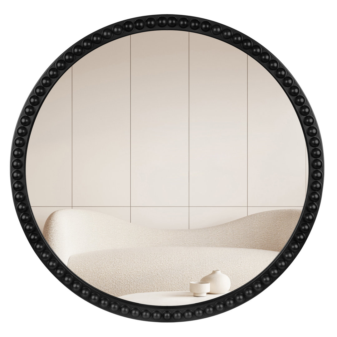 Wall Mounted Accent Wood Bead Mirror Home Decoration Dakota Fields 