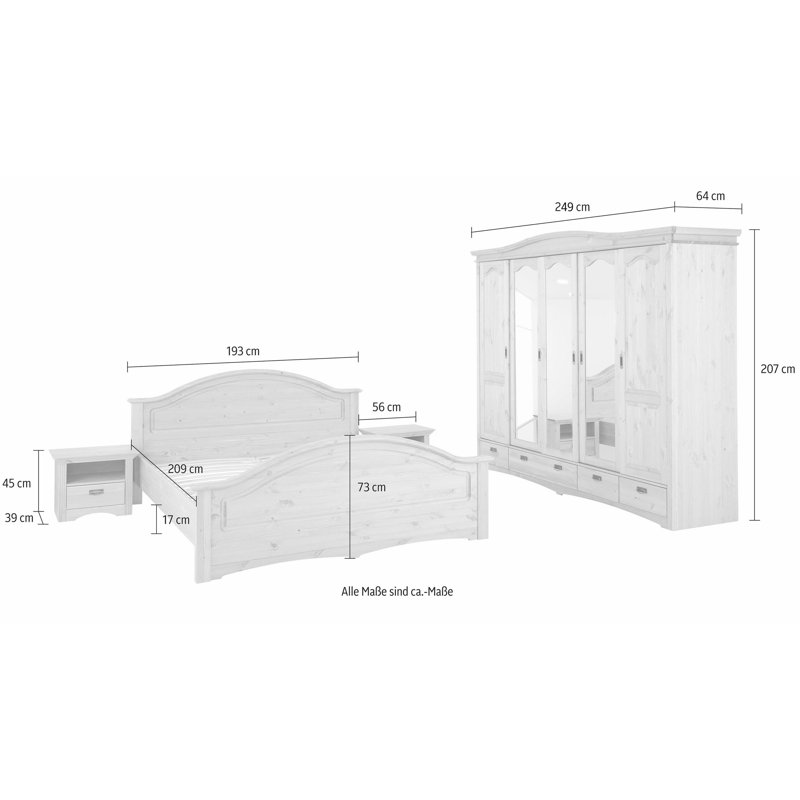 Abdullbasit Solid Wood Piece Bedroom Set