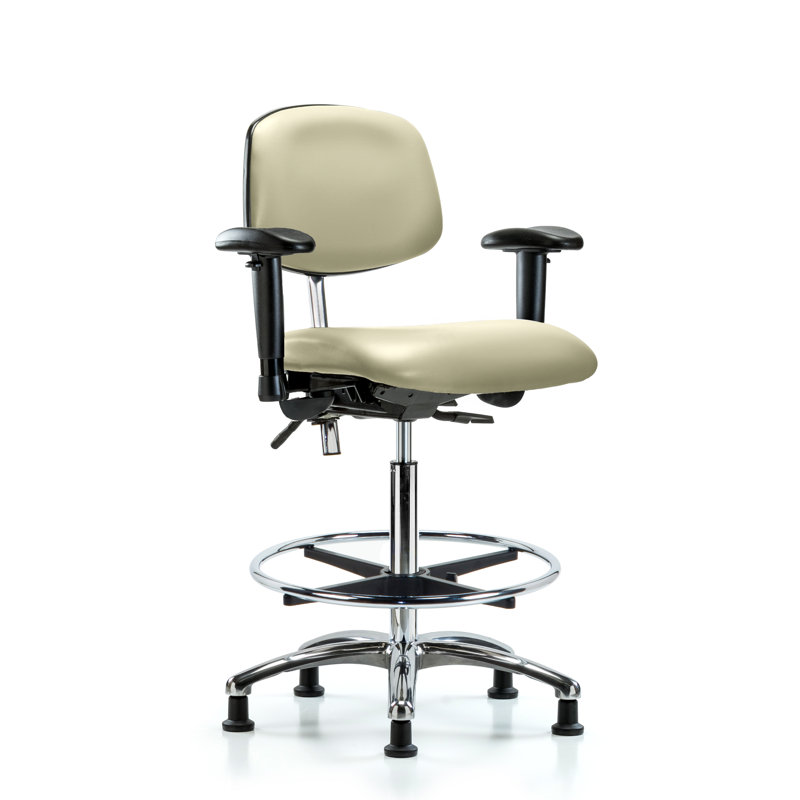 Beauregard Vinyl Drafting Chair, Adobe, Glides, Not Included