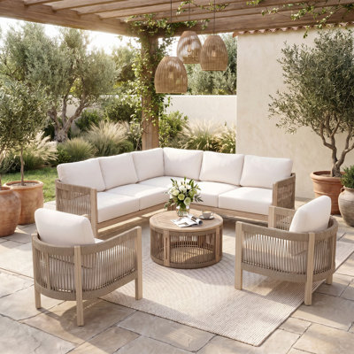 Outdoor 7-person Conversation Set With Armchairs