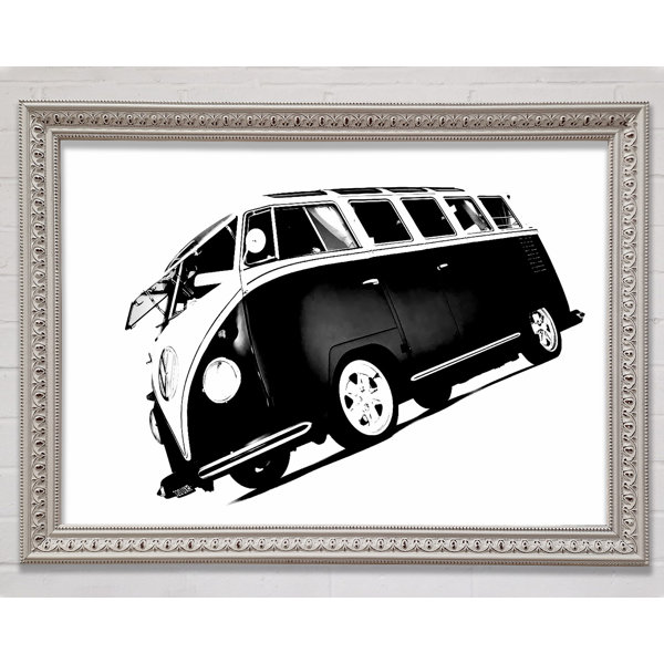 Vw Pattern Frame Bright Star VW Camper Van White N White - Single Picture Frame Art ...