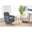 Fauteuil pivotant en coton et lin 360 - Mobilier de salon ergonomique. Cadre de style moderne, blanc, rembourré de mousse. 35,13 po Fauteuil à dortoir en lin-1497736493