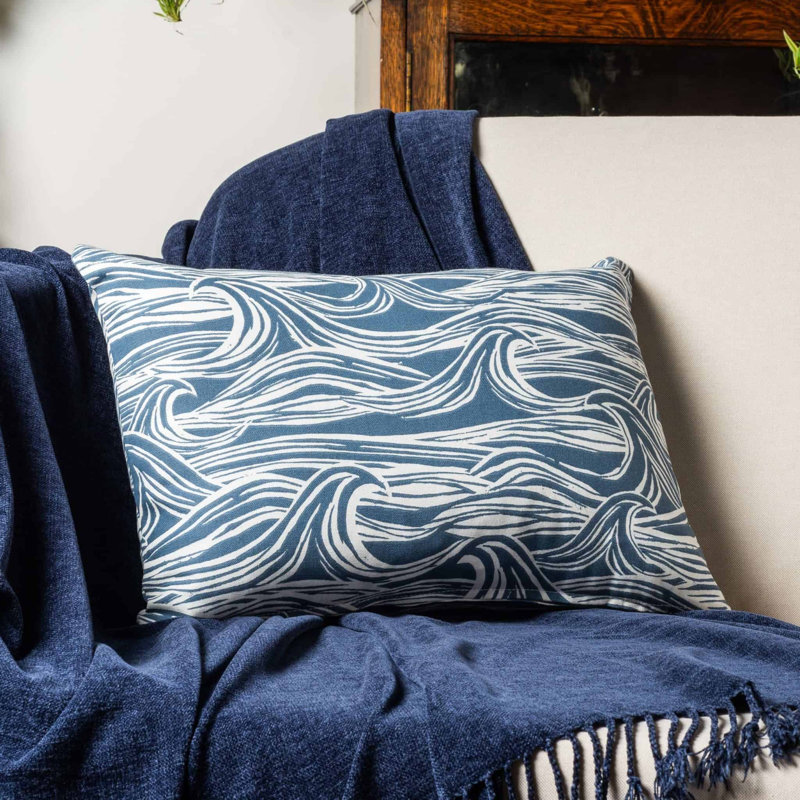Blue Cushion, 43x30cm, Feather filled