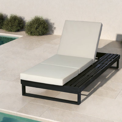 Méridiennes de patio modernes, chaise longue de piscine réglable en bois d'acacia