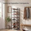 Range-chaussures en métal 16 paires, range-chaussures autoportant pour les petits espaces de garage de placard d'entrée, tablette de rangement en acier-2134478087-2134478089