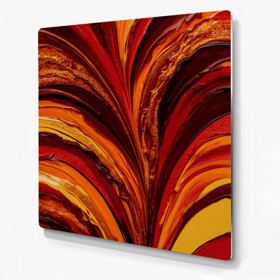 Abstract Landscape 1 Red Metal Wall Art