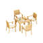 3 Pcs Grade-A Teak Wood Dining Set: 36" Square Table And 2 Napa Stacking Arm Chairs #11NP0802-692231964