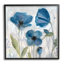 «Blue Garden Poppies», art de la giclée encadrée par Marilyn Dunlap