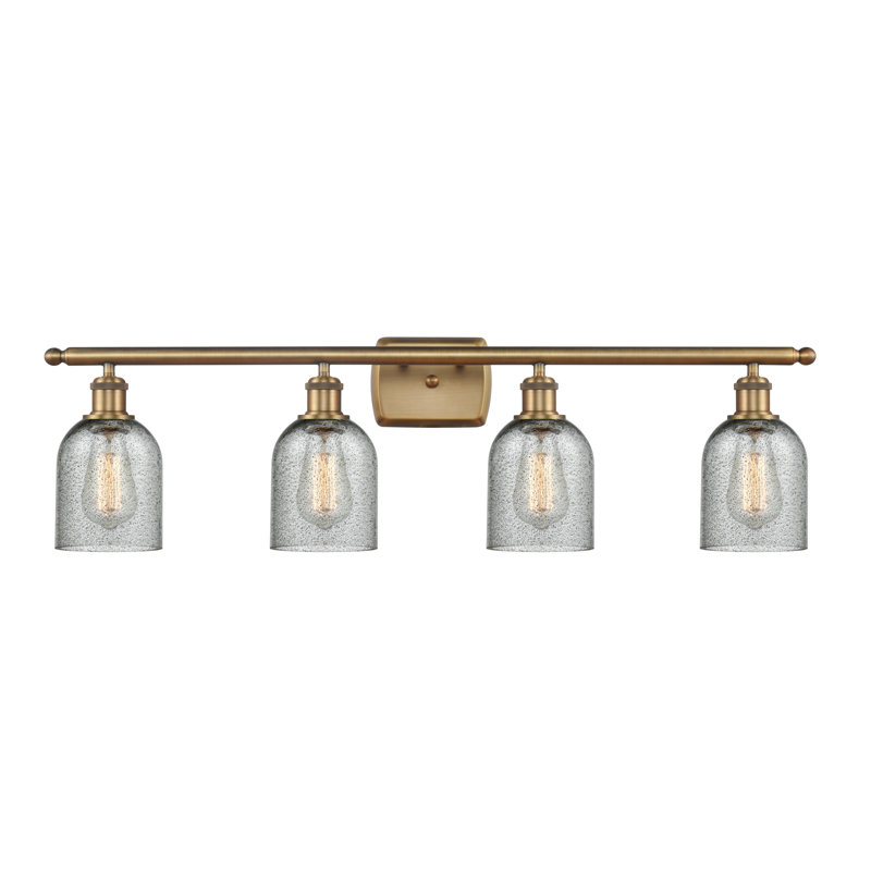 Éclairage de salle de bain à intensité variable 4 lumières Vella, Ampoule DEL 6 watts Vinage, Anthracite, Laiton brossé