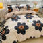 Ensemble d'édredon floral noir et blanc pour lit simple Big Flower Chic Bedding-130190475