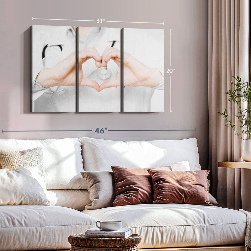 Impression romantique sur toile, H 20 po x l 33 po x P 1,25 po