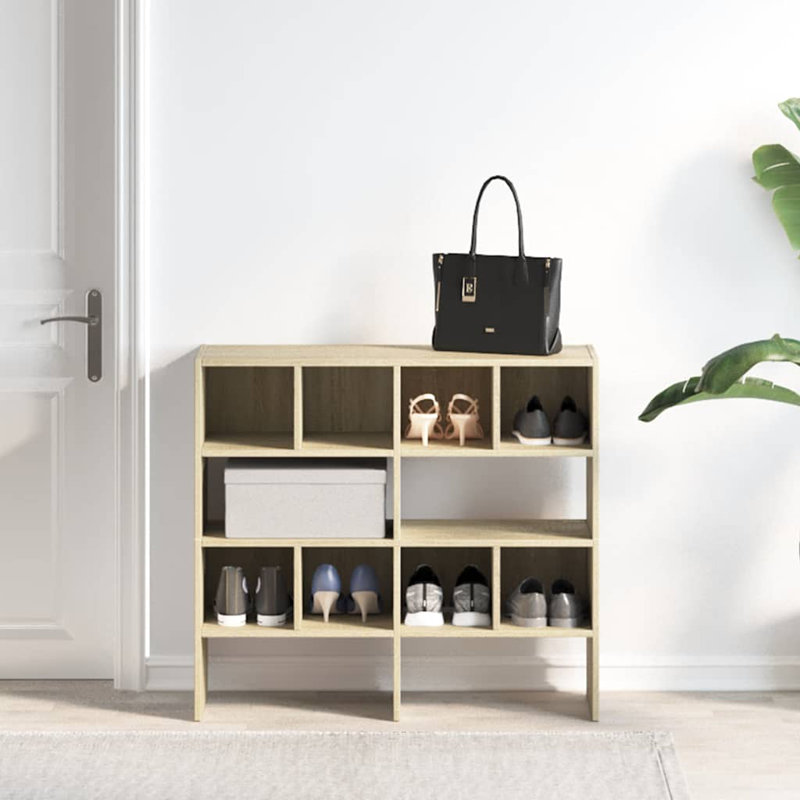 Bayah 8 Pair Stackable Shoe Rack, Sonoma Oak