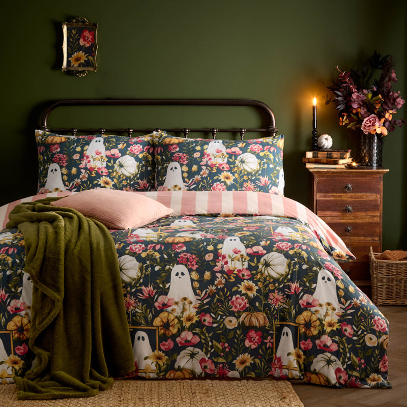 Bootanical Cotton Blend Abstract Duvet Cover Set with Pillowcases Included, Super King Duvet Cover Set + 2 King Pillowcases