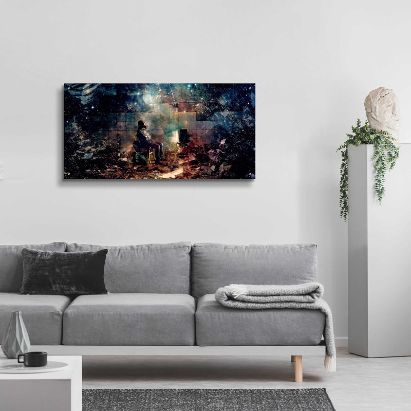«The Noble Lie» par Mario Sanchez Nevado, art mural en verre acrylique, H 24 po x l 48 po x P 0,2 po