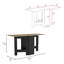 Table pliante Gateleg compacte et compacte