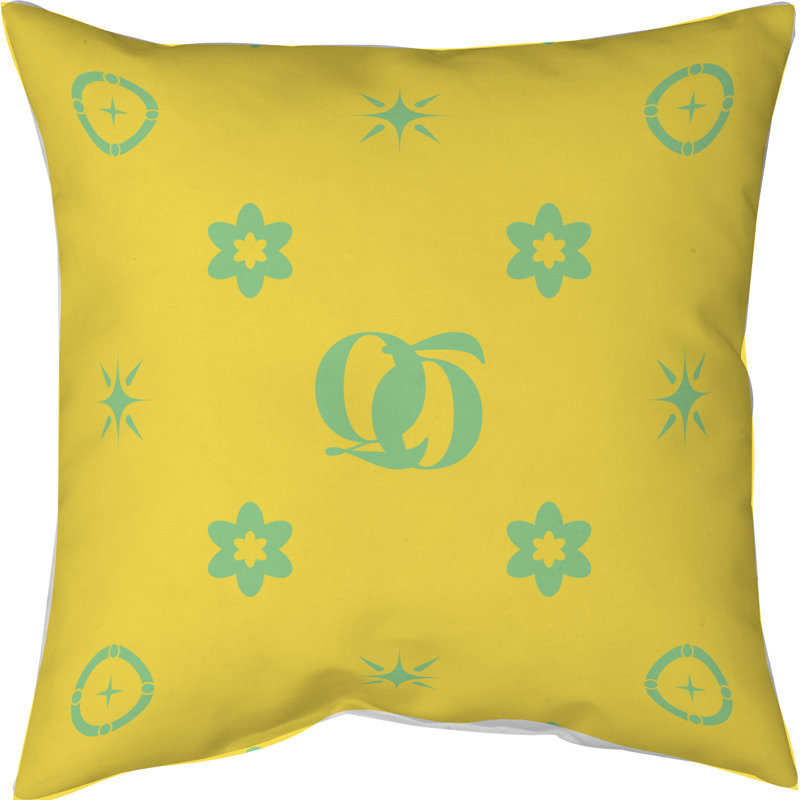 Coussin en polyester filé personnalisable 2 caractères de luxe Q Khieu Luxury, 26 po x 26 po, Bijou émeraude et or