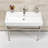 Kingston Brass New Haven 39-Inch Porcelain Console Sink with Stainless Steel Legs (1-Hole)-68833536