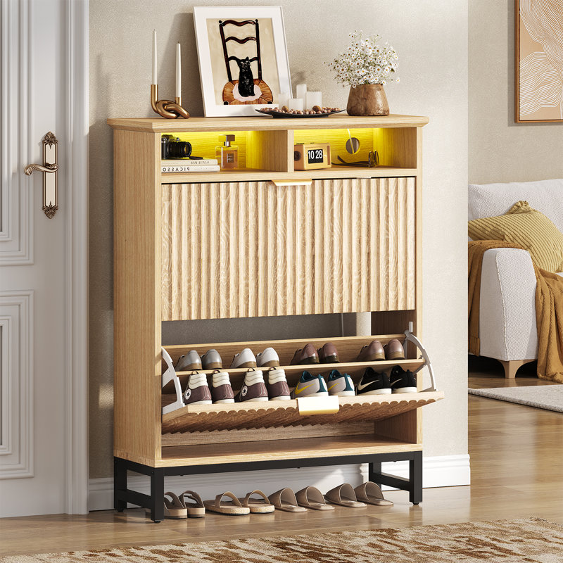 Meuble de rangement pour chaussures Slim, Bois de chêne