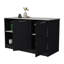 Rectangular Kitchen Island In Black And , Facilitate Meal Preparation Storage Organization With Inner Shelving For Better
