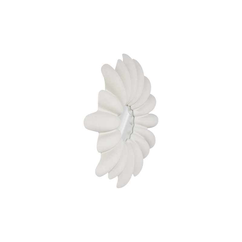 Radial Shell Mirror, White Stone