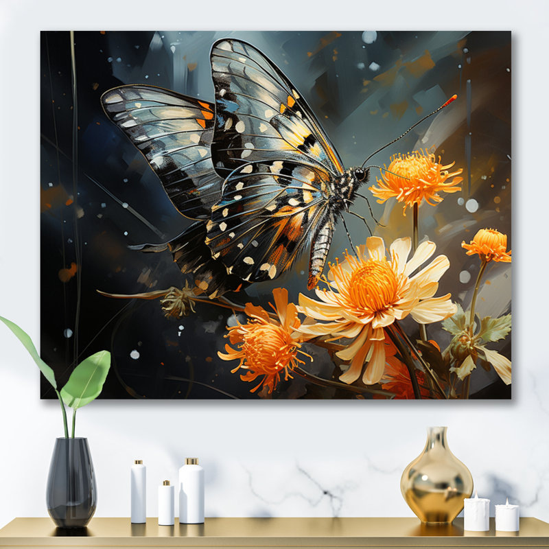 «Yellow Yellow Butterfly Haven», reproduction sur toile encadrée, H 30 po x l 40 po x P 1,5 po, Toile tendue