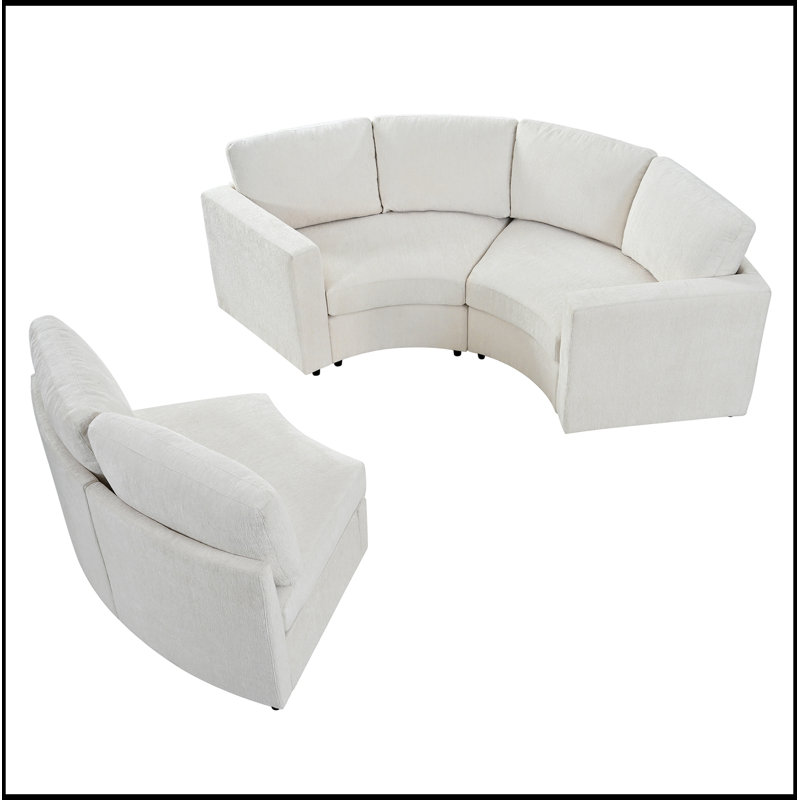 Canapé modulaire courbé avec sièges profonds, Beige
