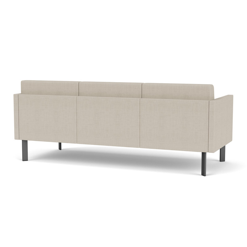 Luxe Lounge Reception Sofa, Plot Line Neutral, Charcoal Steel