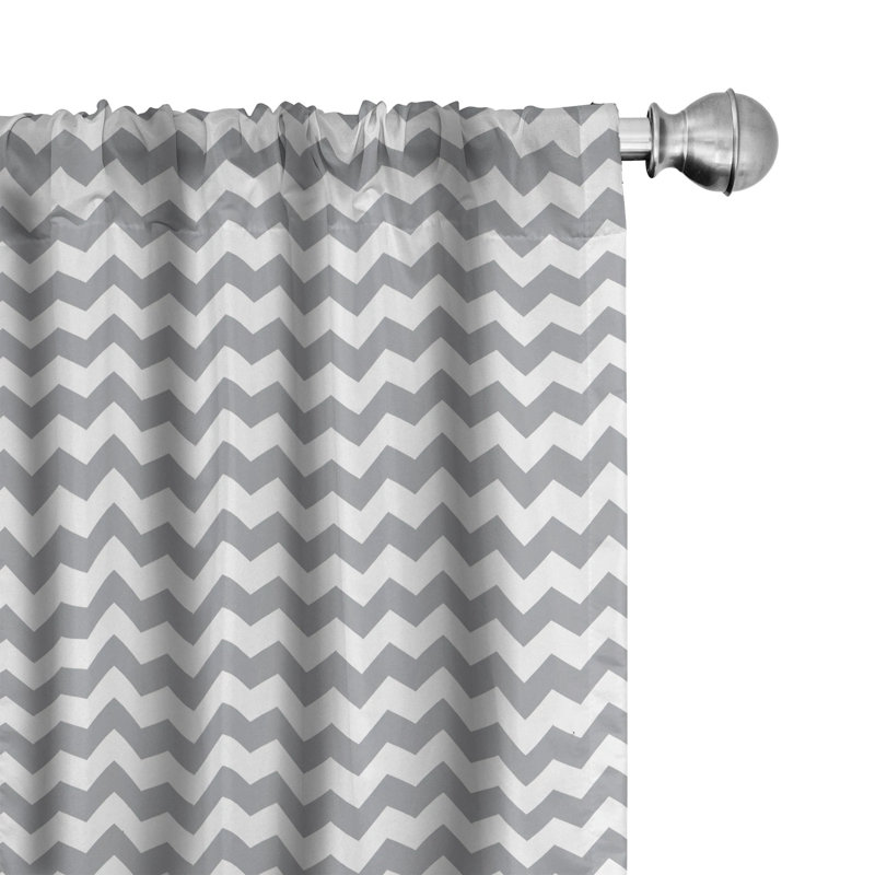 Chevron Semi-Sheer Rod Pocket Curtain Panels, 28" W x 63" L