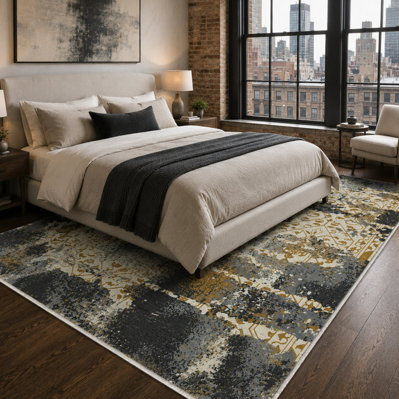 Abstract Cotton and Chenille Flatweave Area Rug, 155 x 230 cm