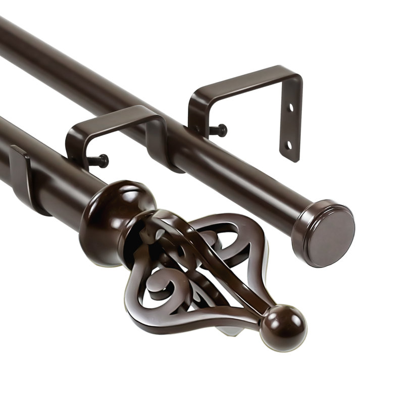 Tringle à rideaux double Mullane, H 1 po x l 84 po x P 1 po, Bronze