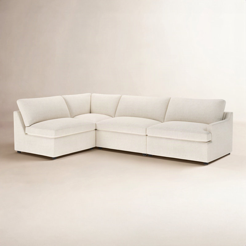 Essex Chaise Sectional, Left Hand Facing, John Sepia Performance Linen Blend