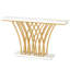 Console 59 po, table d'entrée en faux marbre avec base en métal, canapé d'appoint étroit