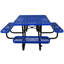 Square Outdoor Steel Picnic Table 46" Blue ,With Umbrella Pole-1734007011