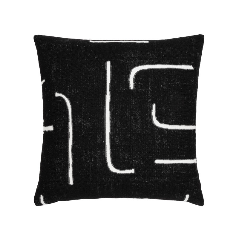 Instinct Square Indoor/Outdoor Pillow Cover & Insert, Ebony, 2 Piece Set, Rectangular 12" H x 20" W