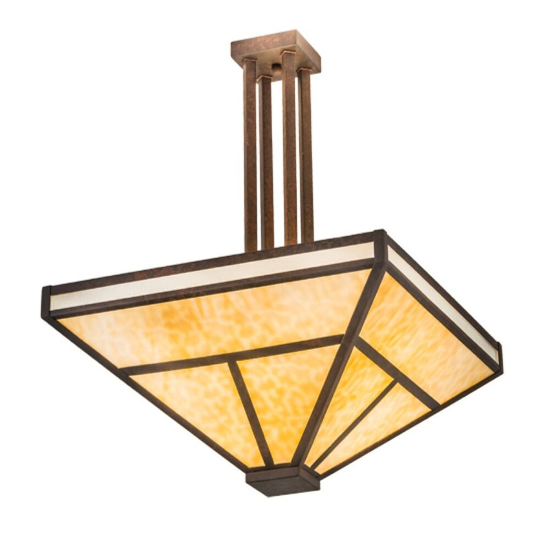 T" Mission" 8 - Light Semi Flush Mount