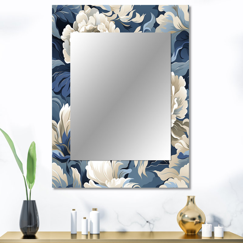 Agrim Victorian Stealth - miroir floral, miroir mural décoratif de campagne, art en métal imprimé, 40 po x 30 po