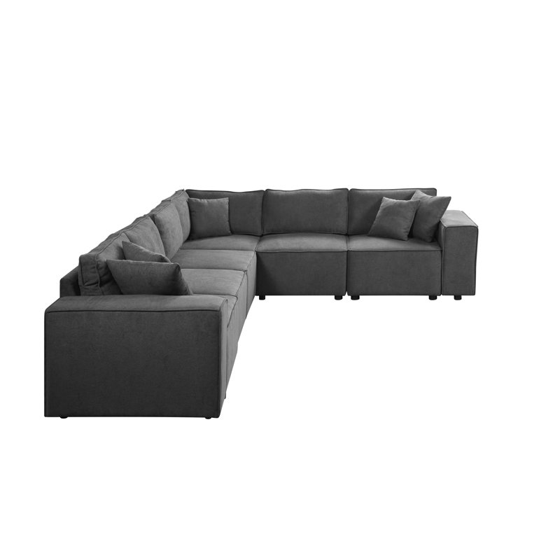 Upholstered L-Shaped Sectional Reversible