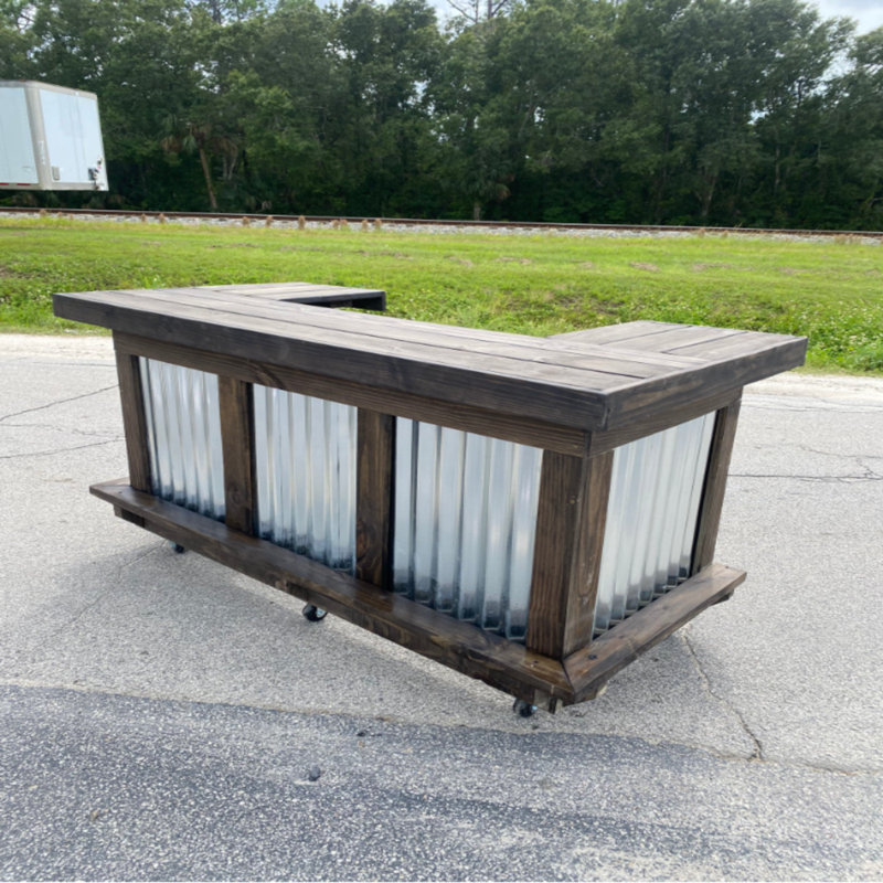 6ft U-shape Bar Counter For Indoor Outdoor Use, Reception Desk, Cash Wrap, Backyard Basement