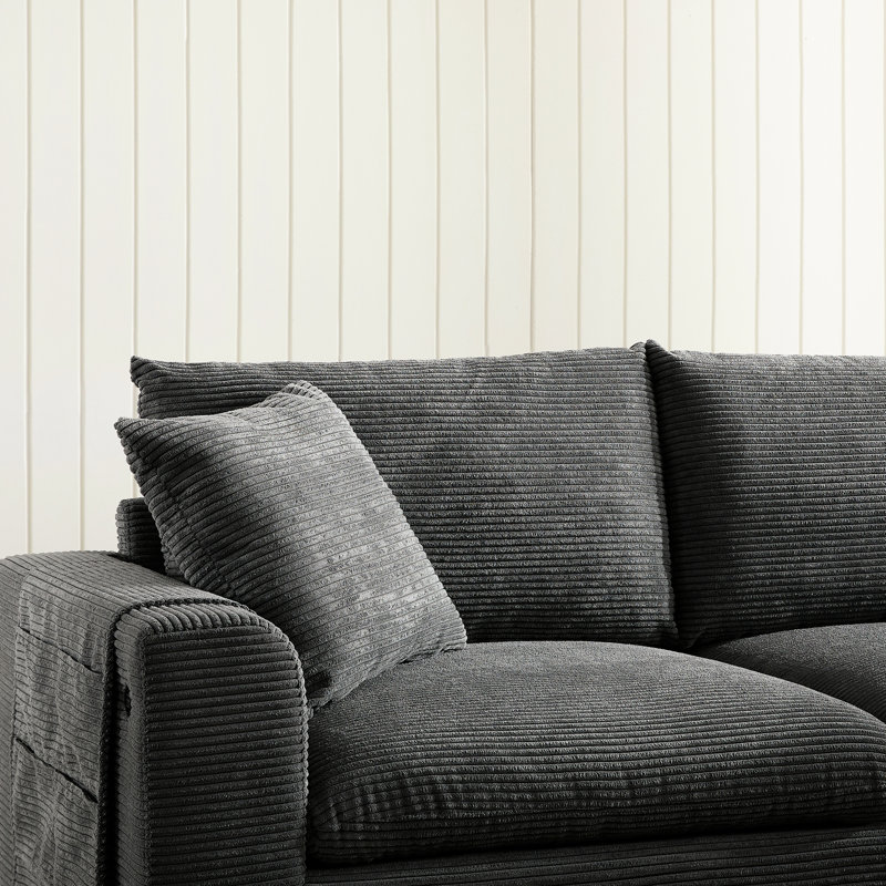 Canapé modulaire surdimensionné de 140 po avec rangement mobile, console, poches amovibles, porte-gobelet et unité en forme de U, coussins de soutien pour port