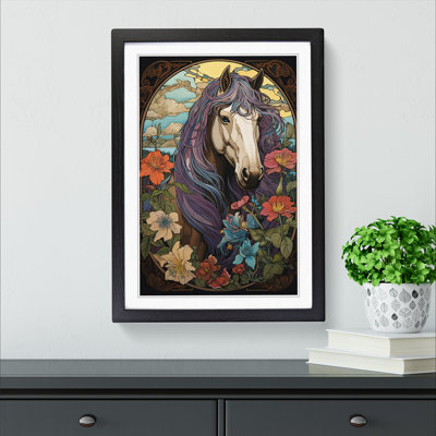 Shire Horse Nouveau - Framed Print