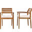 Ensemble de salle à manger d'extérieur en bois pour 7 à 8 personnes avec coussins amovibles, sièges ergonomiques, banc et solution de rangement peu encombrante. Chaises, pieds ajustables, usage polyvalent.