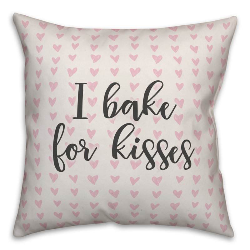  Coussin décoratif «I Bake for Kisses in Hearts», Housse de coussin