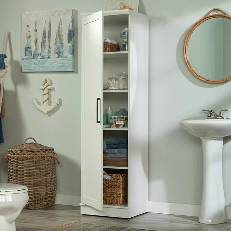 Armoire de rangement à 4 tablettes Gibney, Blanc